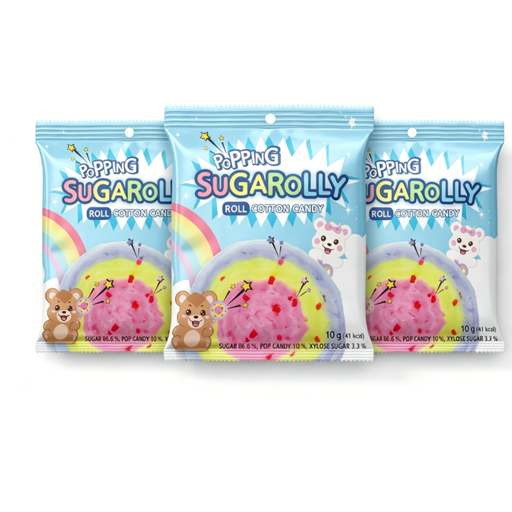 Sugarolly Popping Roll Cotton Candy x 3pcs