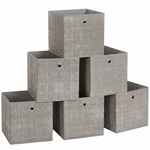Ochama Pampas Grey Storage Cubes – Set of 6