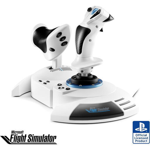 Flight Simulator Control Room Flight sticks for instrument practice on a small desk