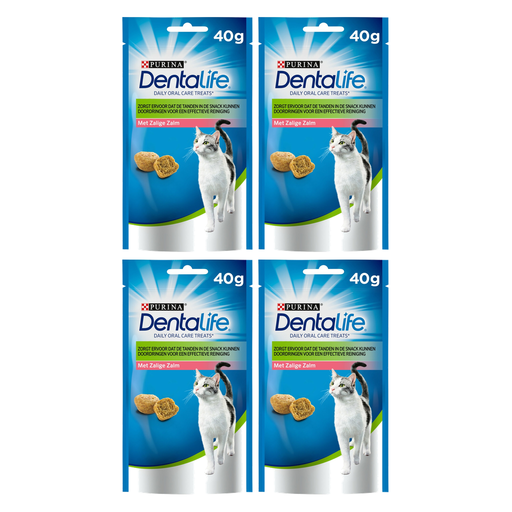 Purina Dentalife Denta Care, friandises dentaires pour chat au saumon, 40 g × 4