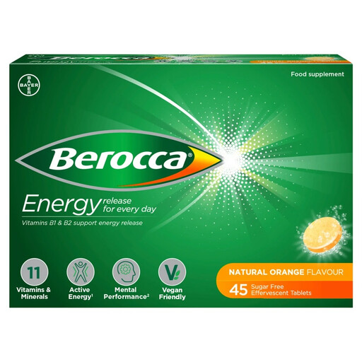 Berocca Daily Wellness Support Effervescent Tablets Orange Sugar-Free Flavour