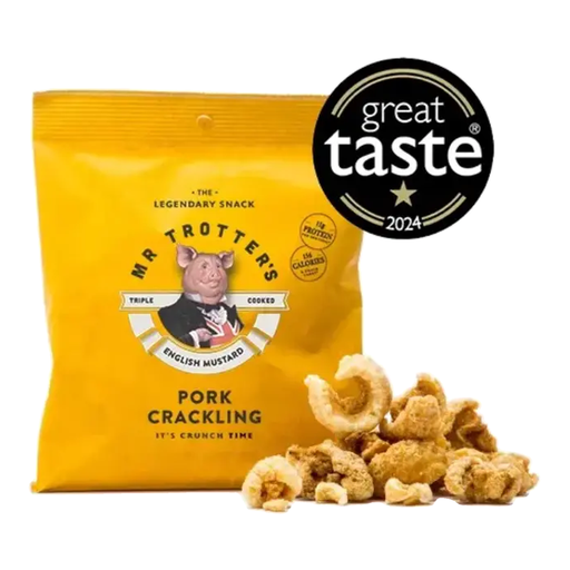 Mr Trotter's English Mustard Pork Crackling 30g pack