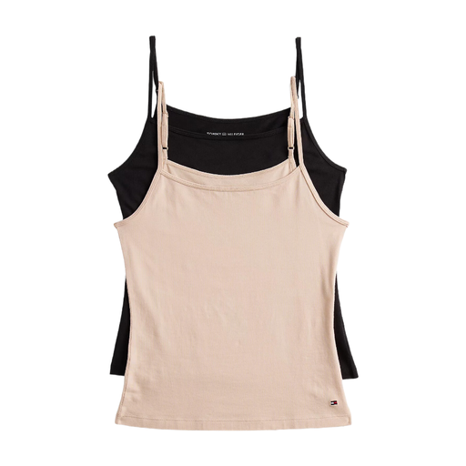 Tommy Hilfiger Premium Essentials 2 Pack Cami Black/Misty Blush, Large