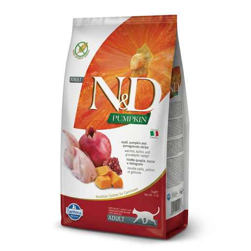 Farmina N&D Pumpkin Series, aliment pour chats à la viande de caille, 5 kg