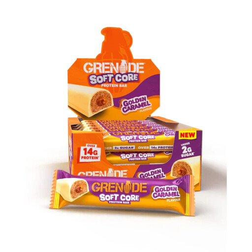 Grenade Soft Core Golden Caramel protein bars, 12 × 50g