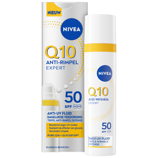 NIVEA Q10 Daily Fluid Face Cream - Anti-Wrinkle Cream with SPF 50+