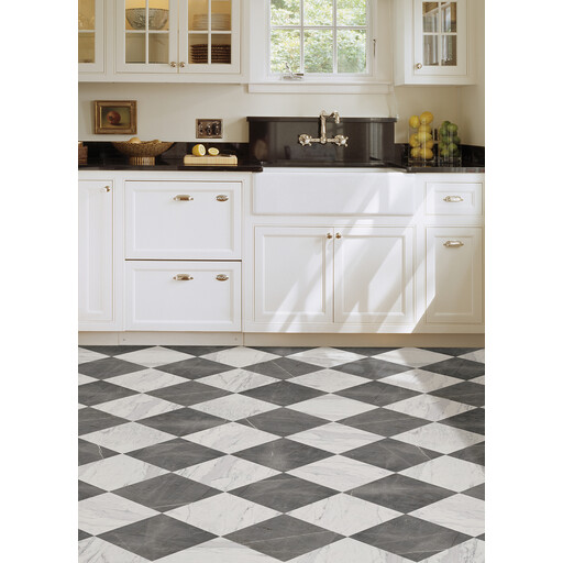 Floorpops Bonneville Peel & Stick Floor Tiles - Grey & White Marble