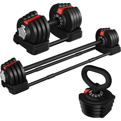 Yaheetech 3-In-1 Quick-Adjust Dumbbell Weight Set