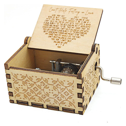 Alphynix "Can't Help Falling in Love" Hand-Cranked Wooden Music Box