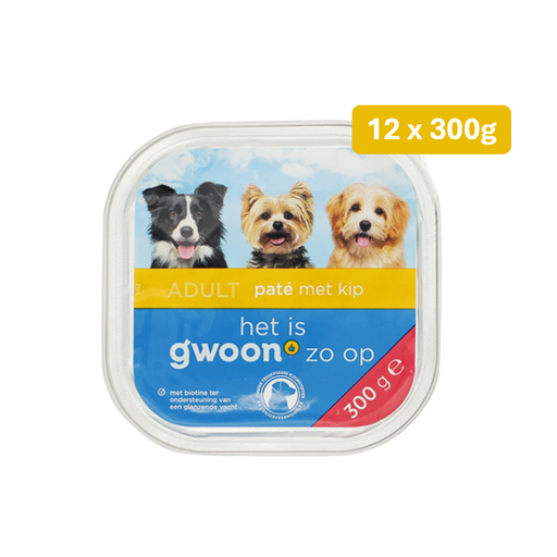 G'woon Adult Dog P?té with Chicken Wet Dog Food 12 * 300g