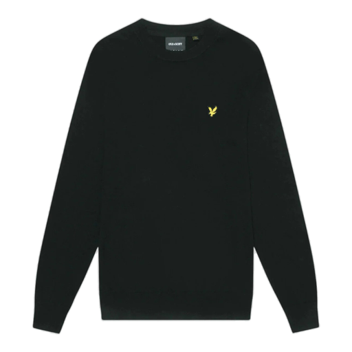 Lyle & Scott 棉美利奴圆领套头衫 - 墨黑色