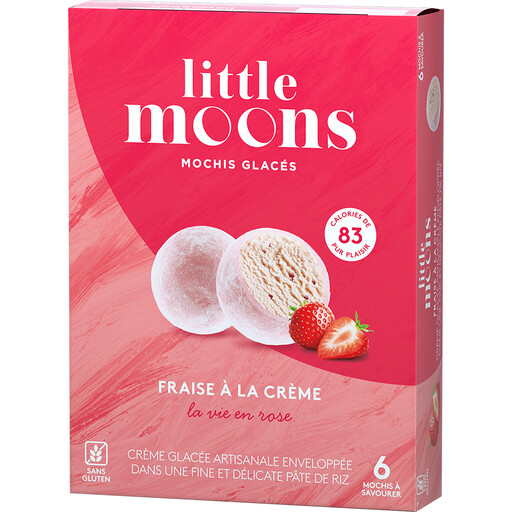 LITTLE MOONS Strawberry & Cream Mochi Ice Cream