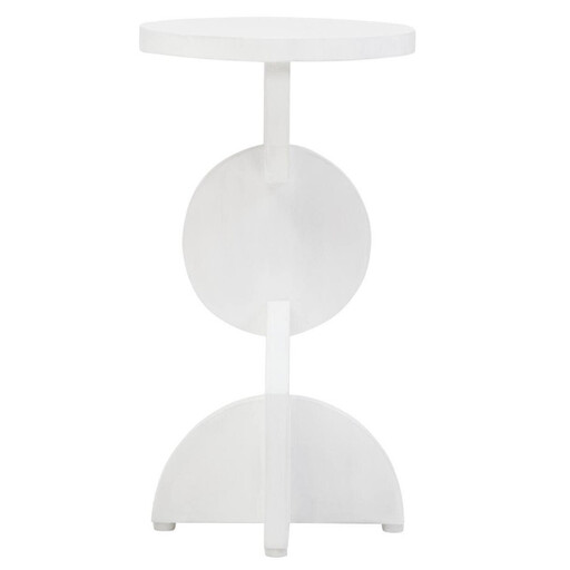 Fifty Five South Side Table Walsa Abstract Solid Mango Wood Whitewash