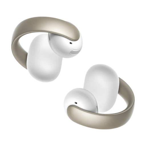 Soundcore AeroClip by Anker, Open-Ear Headphones, Bluetooth Earbuds, Open Earbuds, All-Day Comfort, 4 AI-Powered Microphones, Secure Hold, 12 mm Driver, Hi-Res, Open Ring Design, White