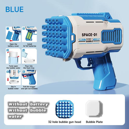 Portable Handheld Automatic Bubble Maker - Blue and White