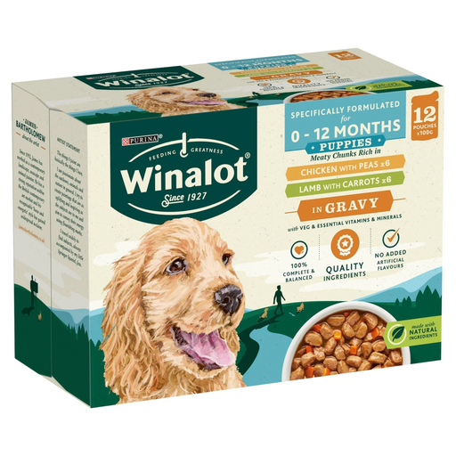 Winalot Puppy Food Pouches Mixed in Gravy 12x100g