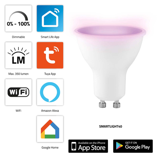 Alecto SMARTLIGHT40 LED Colour Lamp with Wi-Fi
