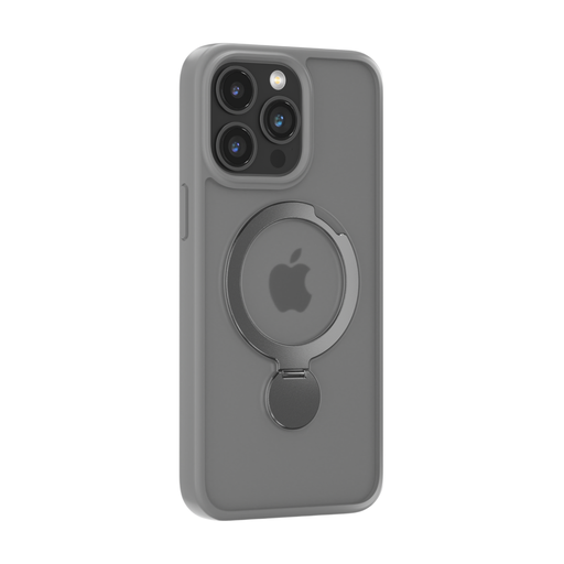 Comma Joy Shark Magnetic Phone Case with Rotating Bracket iPhone 15 Pro Max Grey