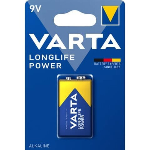 VARTA Batterie Alkaline, E-Block, 6LR61, 9V Longlife Power