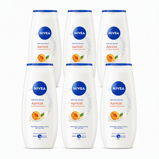 NIVEA Soft Care Shower Gel Apricot & Apricot Seed 250 ml (6-pack)