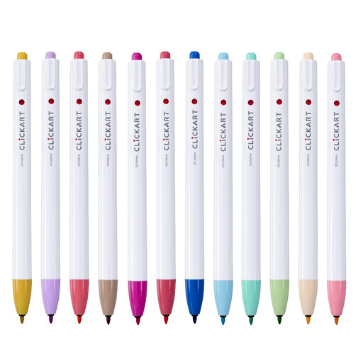Zebra CLiCKART Retractable Felt Tip Pen Pack of 12