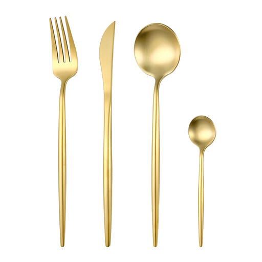 Fangyuan 4 Pieces Cutlery Set Golden Stainless Steel