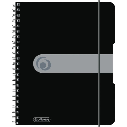 Herlitz Spiral Pad to Go A5, 80 Sheets, Black, Squared Special Ruling