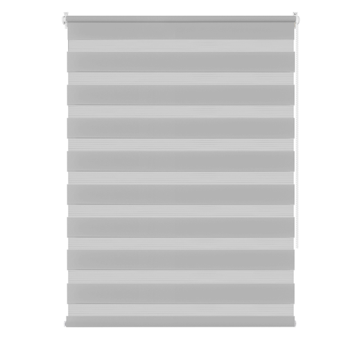 EcoHue DuoRollo Clamp-On Double Roller Blind, No Drilling Required, Light Gray, W 65 cm x H 150 cm