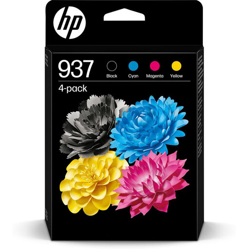 Pack of 4 original HP 937 ink cartridges