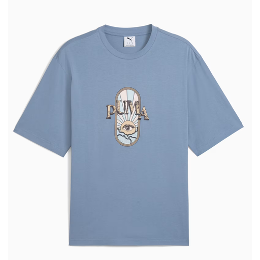 Puma Graphic Fest Boxy Tee - Cool Blue