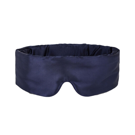 Masque de sommeil 100 % soie de mûrier, 19 mommes, bleu foncé