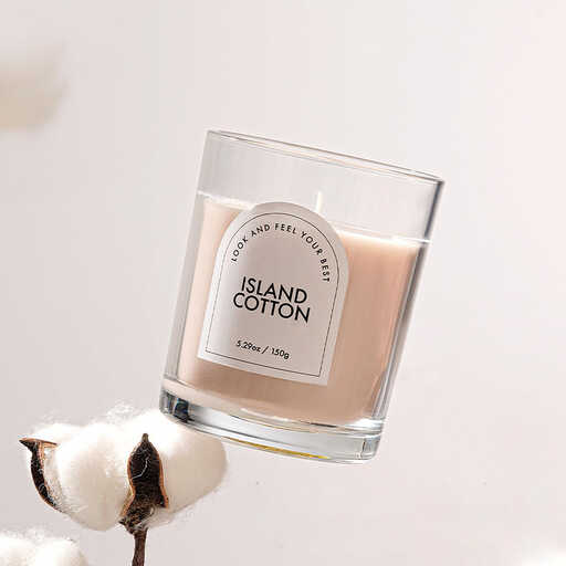 Zooly Transparent Colored Scented Candle - Island Cotton