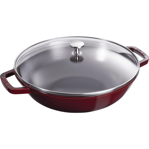 Staub Gietijzeren Wok - 30cm, Grenadine