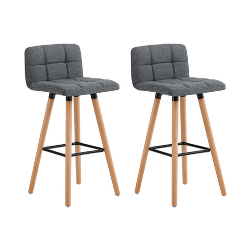 SoBuy Set of 2 Bar Stools with Backrest