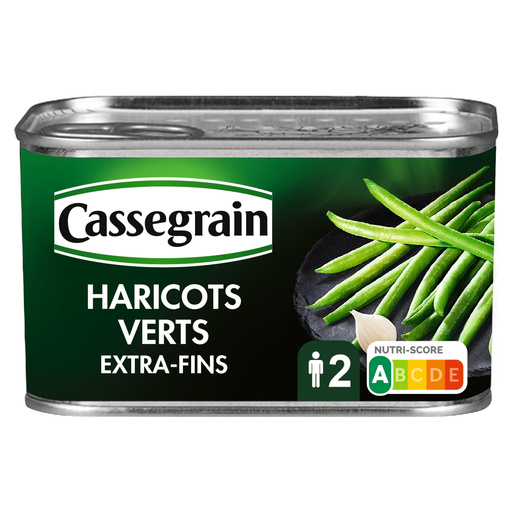 Haricots Verts Extra-Fins et Petits Oignons Cassegrain 220 g