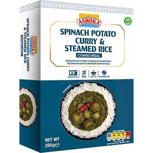 ASHOKA Instant Spinach Potatocurry & Steamed Rice 250g