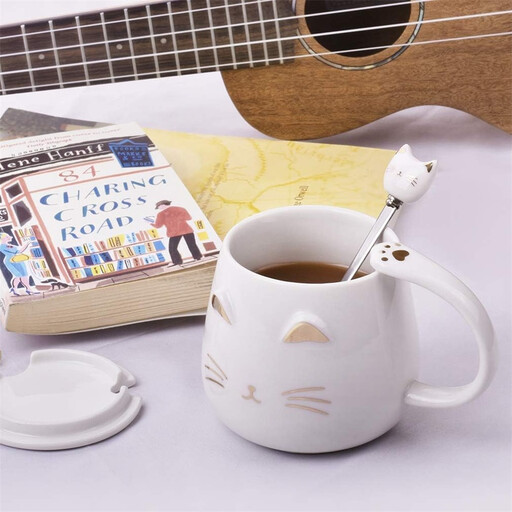 Huacan Creative Cat Mug Office Teacup White