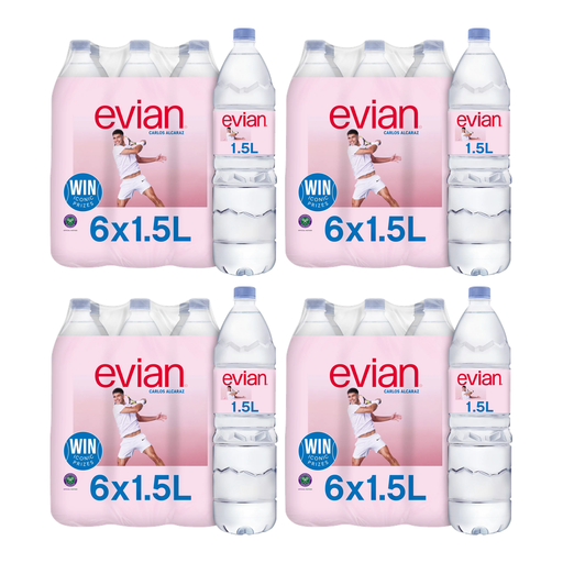 4 x Evian Still 6x1.5L