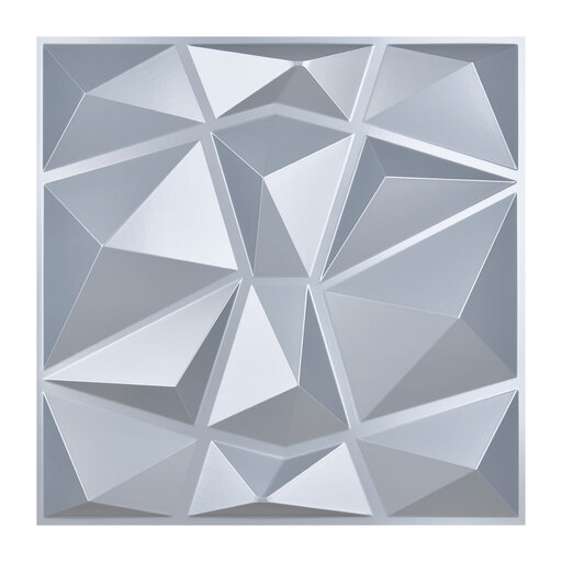 3D Wall Panels with Antique Diamond Pattern in Grey