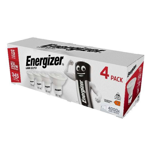 Energizer LED Spotlight GU10 Cool White 50W Non-Dimmable 4 Pack