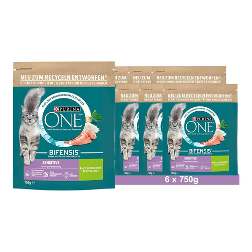 Purina ONE BIFENSIS Sensitive Rich in Turkey and Rice 6 x 750 g
