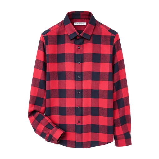 JAMES KINGDOM CVC Fleece Men's Cotton Shirt Black Red 2XL