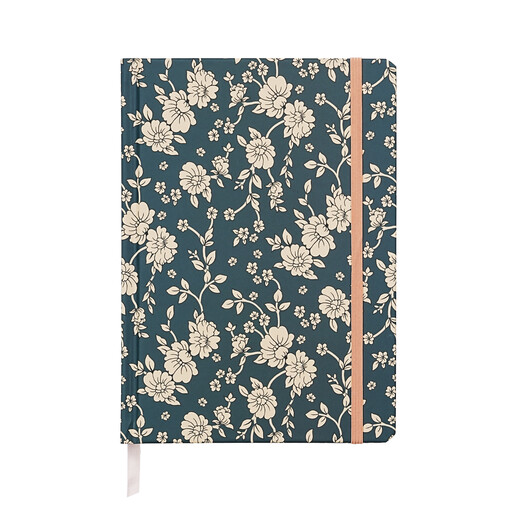 Jubiluu A5 Hardcover Notebook with a navy floral ditsy print