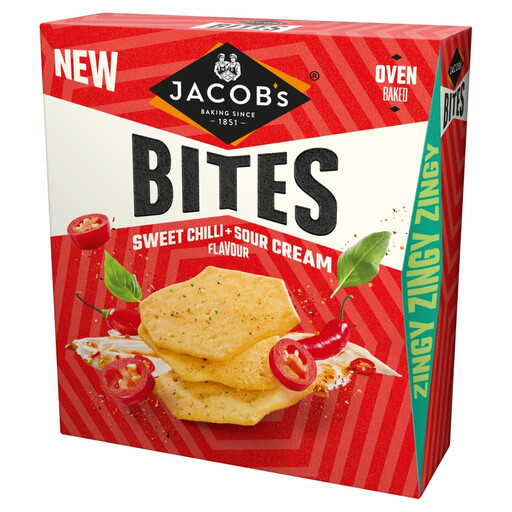 Jacob’s Bites Sweet Chilli and Sour Cream Crackers 125g pack