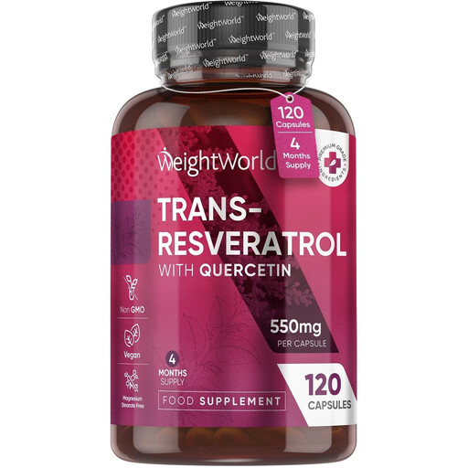 WeightWorld Trans Resveratrol with Quercetin 550mg 120 Capsules