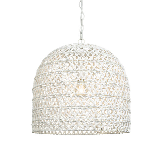 Lameke White Rattan Pendant Light