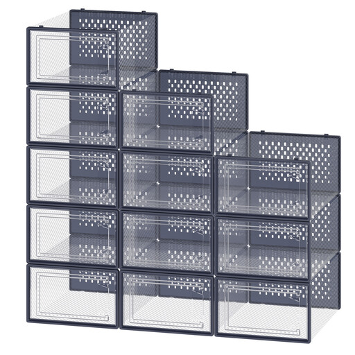 JOYFURNOS Pack of 12 Stackable Sneaker Storage Boxes