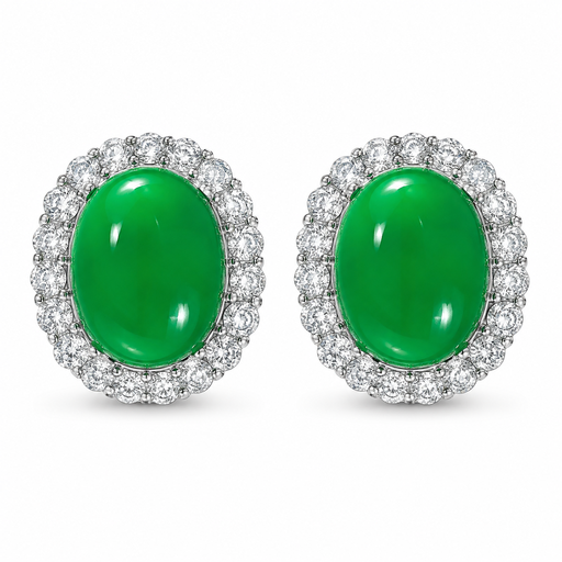 VoxorAI green natural chalcedony studs