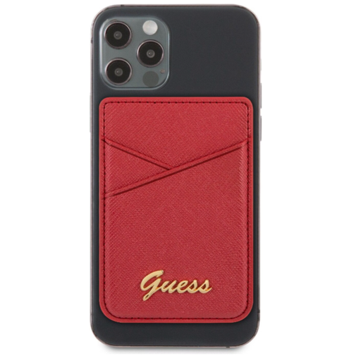 GUESS Wallet Card Slot MagSafe Saffiano - Magnetic Wallet (red)