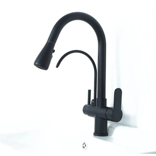 Homary Water Filter Kitchen Faucet Pull Out Faucet in Matte Black
